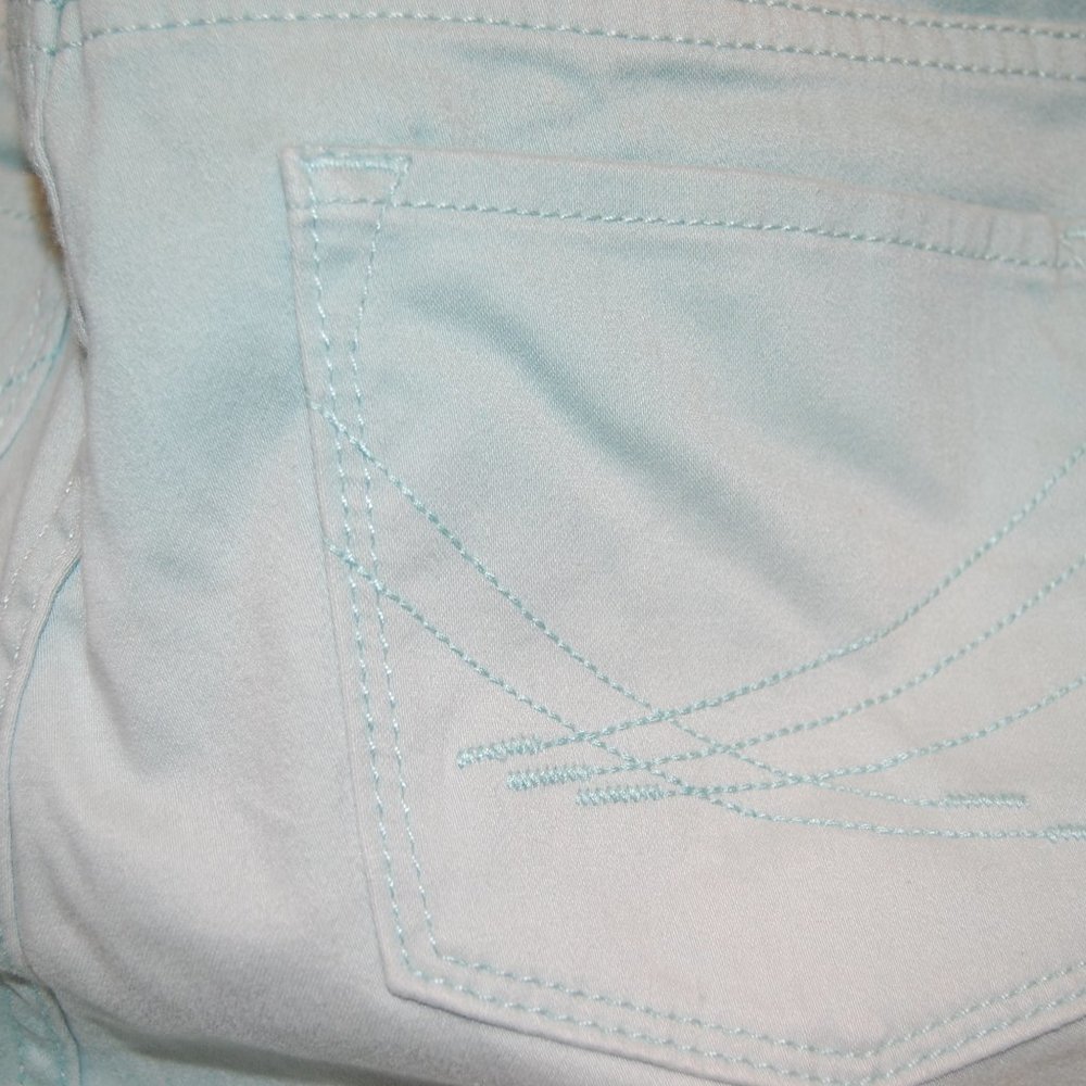 Simply Vera Vera Wang Women's Turquoise/Aqua Faded Skinny Ankle Jeans Size 10 - Picture 9 of 16